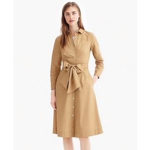 J. Crew Tie Waist Shirt Dress